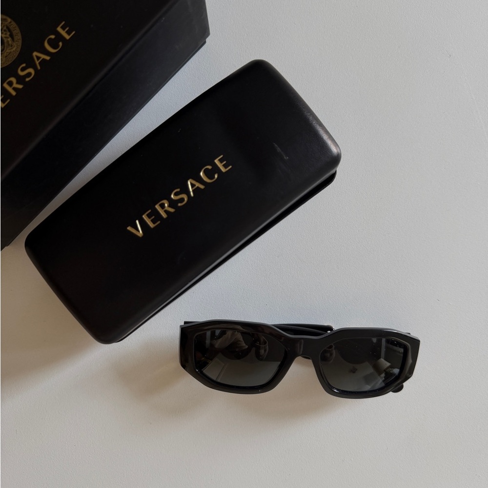Versace Black Sunglasses with Gold Accents